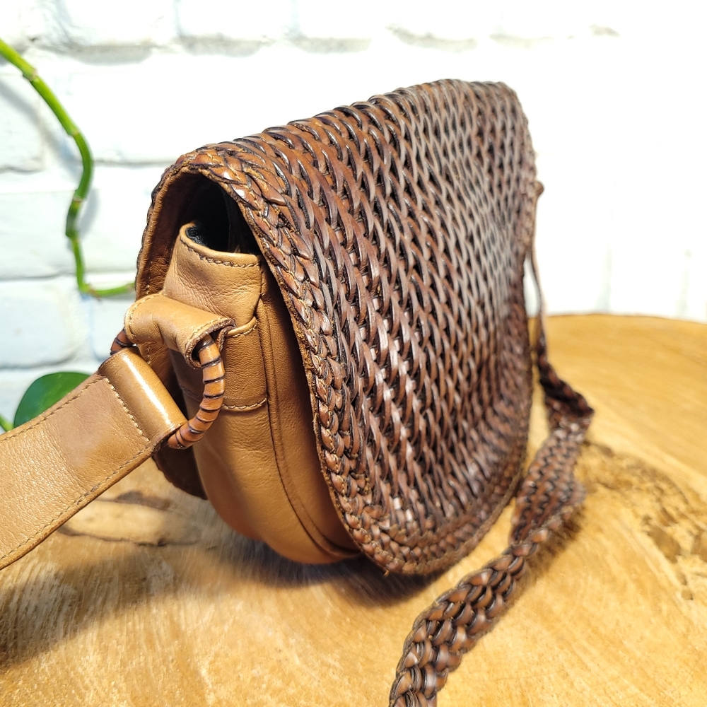 De Vecchi Italian Woven Leather Bag - Picture 12 of 15